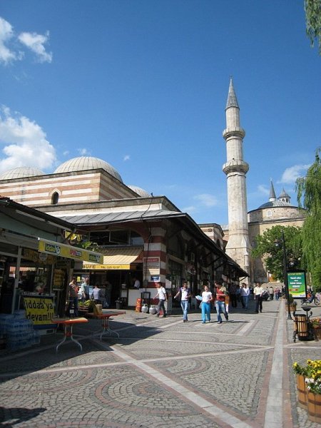 Город Эдирне (Hadrianopolis) в Турции - Эски Джами и мосты через Тунчу и Мерич