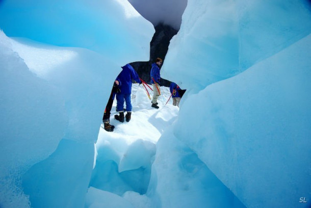 Franz Josef Glacier (полет на вертолете).