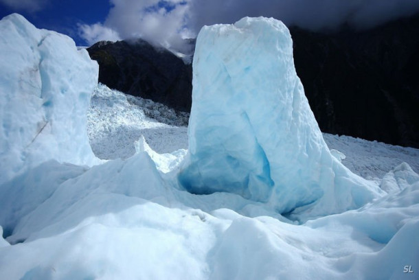 Franz Josef Glacier (полет на вертолете).