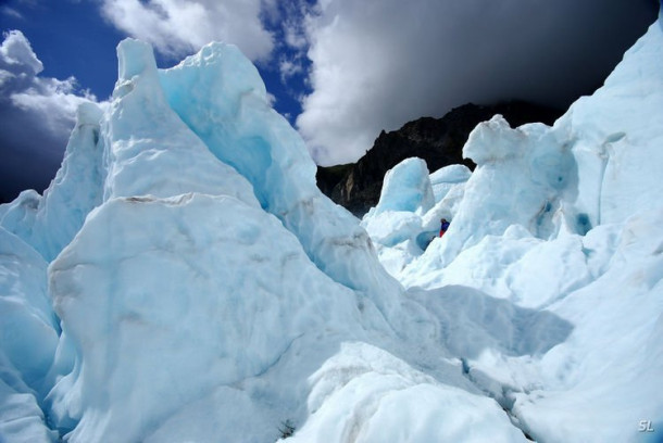 Franz Josef Glacier (полет на вертолете).