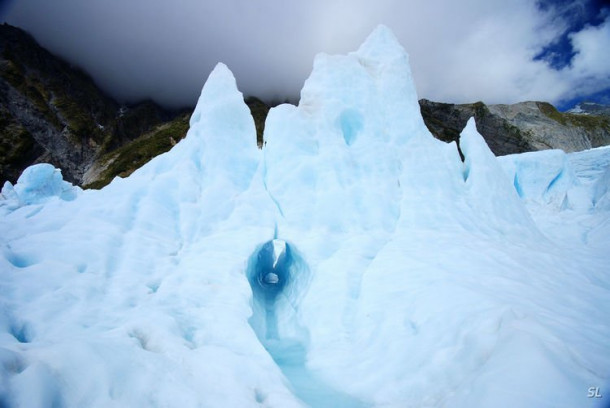 Franz Josef Glacier (полет на вертолете).