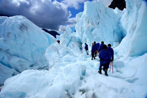 Franz Josef Glacier (полет на вертолете).