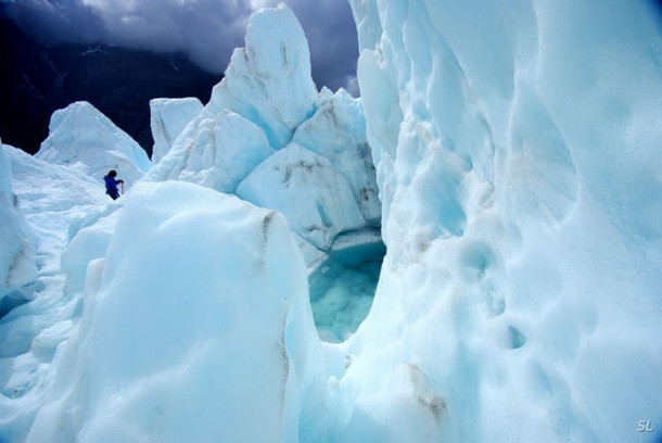 Franz Josef Glacier (полет на вертолете).