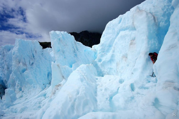 Franz Josef Glacier (полет на вертолете).