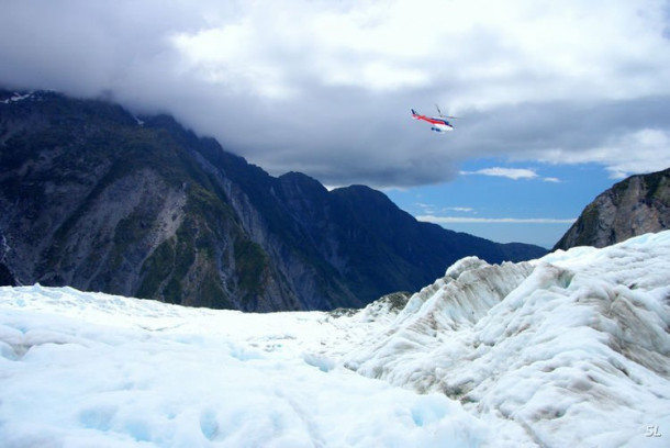 Franz Josef Glacier (полет на вертолете).