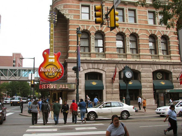 Philadelphia. Hard Rock Cafe. City Hall. Sheraton hotel.