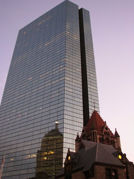 Boston. Old State House. Holokost. John Hancock Tower. Trinity Church.