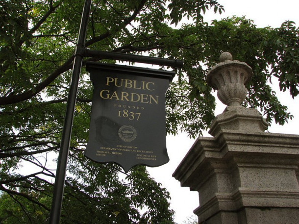 Boston. Boston Common Park. Public Gardens.