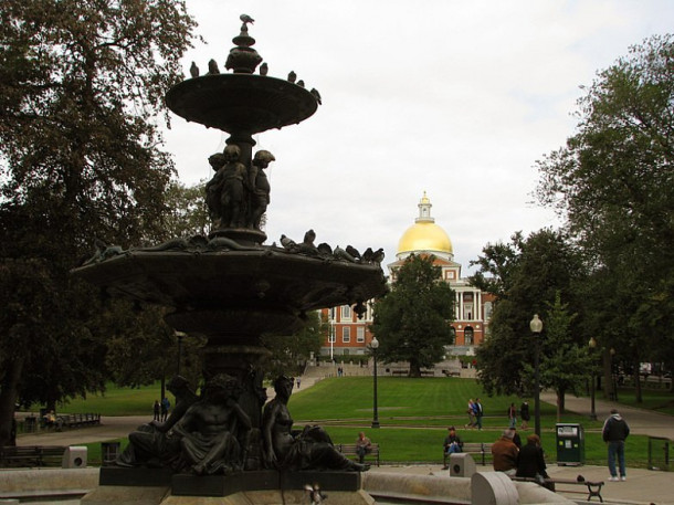 Boston. Boston Common Park. Public Gardens.