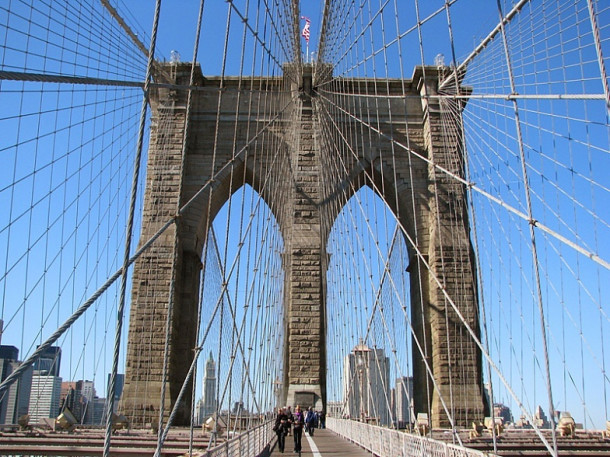 New York. Brooklyn Bridge. Manhattan Bridge.