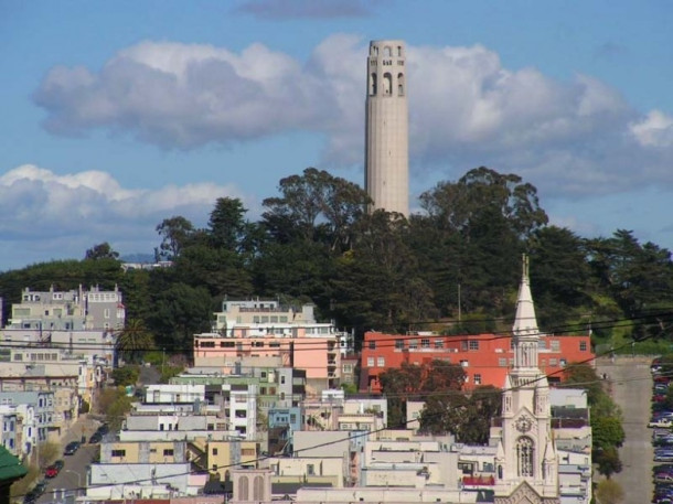 San Francisco. Coit Tower. Lombard street. SS Peter & Paul Church.