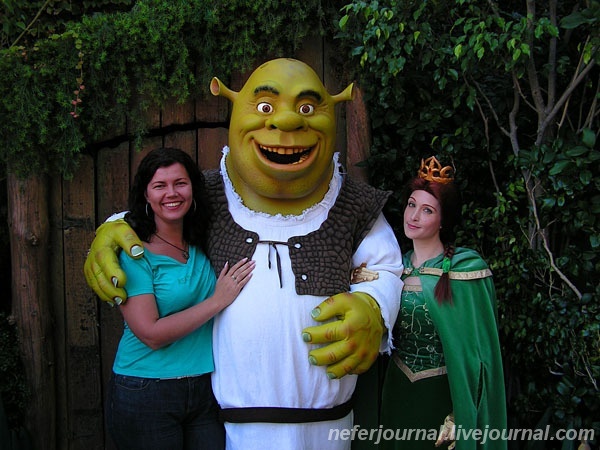 Los Angeles. Universal Studios Hollywood. Shrek 4D, Animal Actors, Simpsons Ride, Jurassic Park.